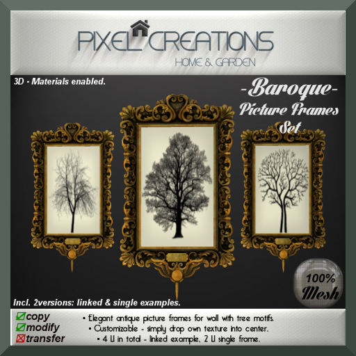 [PC] BAROQUE - PICTURE FRAMES SET (Mesh) (Boxed)