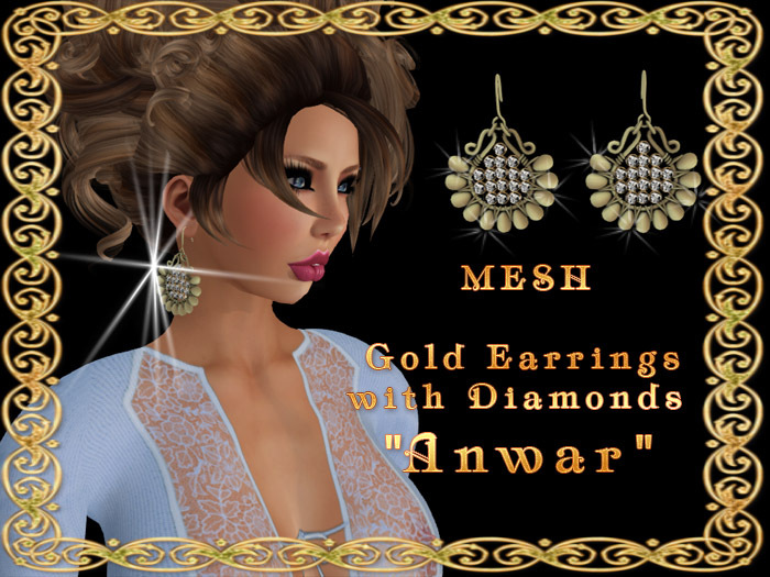 Gold Earrings "Anwar" - Mesh