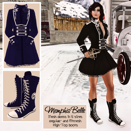 HANAU - Memphis Belle Coat and Boots Blue -boxed-