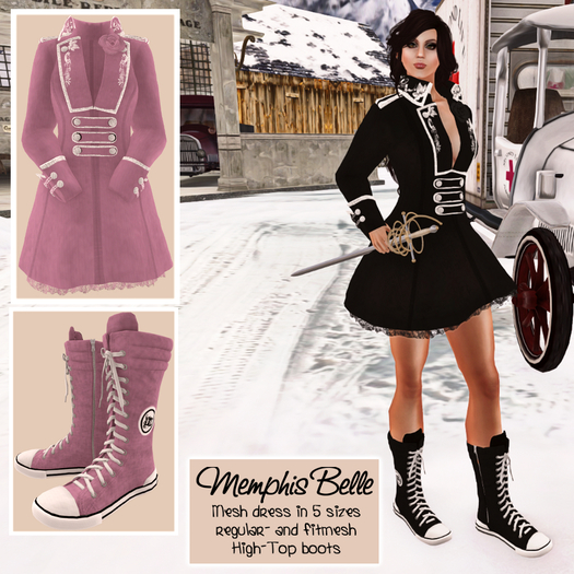 HANAU - Memphis Belle Coat and Boots Pink -boxed-