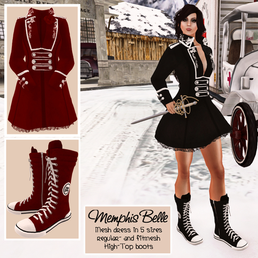 HANAU - Memphis Belle Coat and Boots Red -boxed-