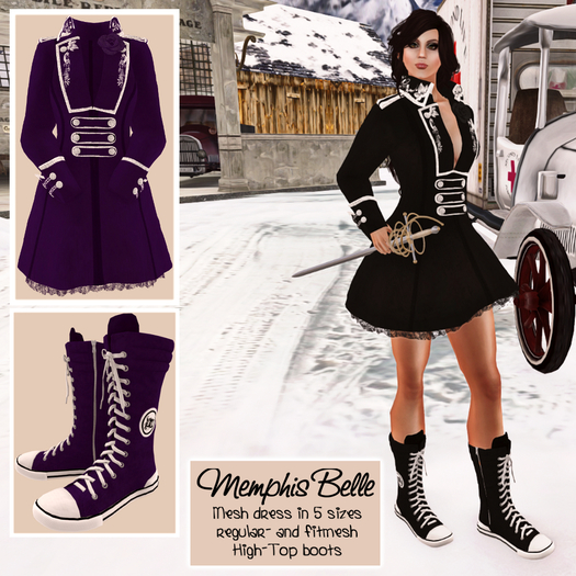 HANAU - Memphis Belle Coat and Boots Purple -boxed-