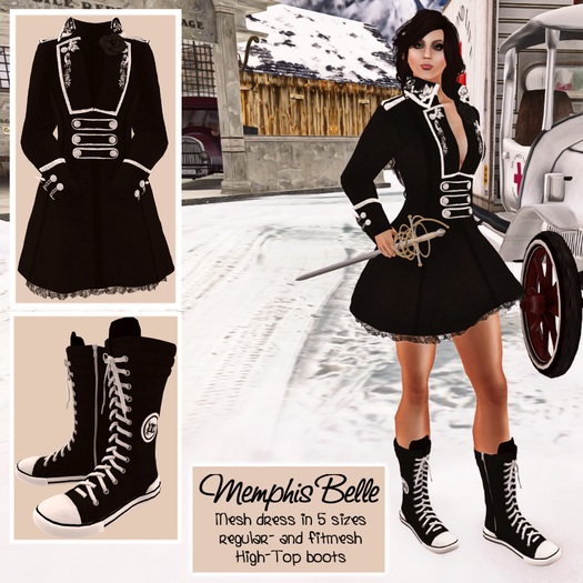 HANAU - Memphis Belle Coat and Boots Black -boxed-
