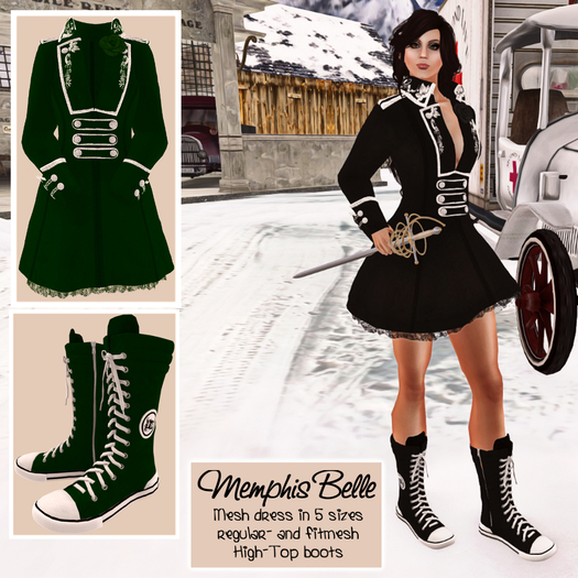 HANAU - Memphis Belle Coat and Boots Green -boxed-