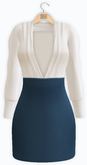 !Rebel Hope - Kourtney Linen Mesh Dress Blue