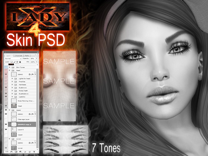 Lady-X-4-Skin PSD -DEMO