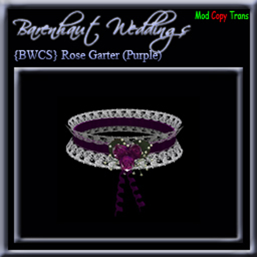 {BWCS} Rose Bridal Garter - Purple