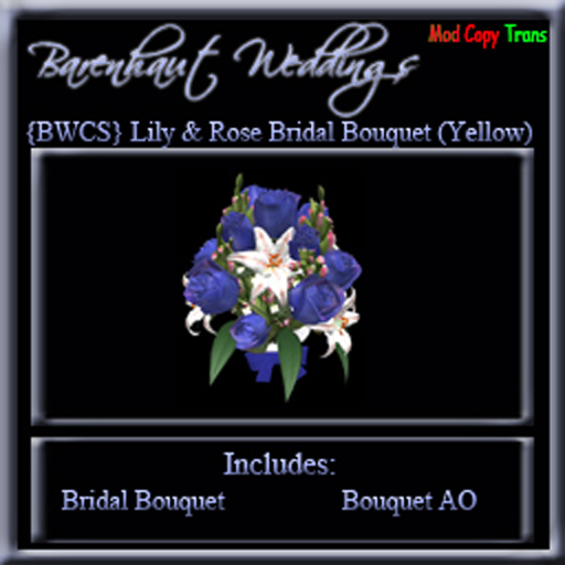 {BWCS} Rose & Lily Bridal Bouquet - Blue