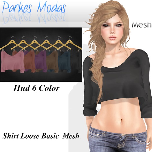 [PM] Shirt  Loose Basic+Hud 6 Color_Mesh