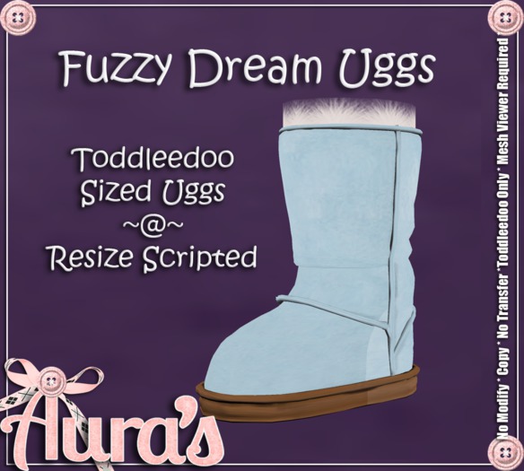 {Aura's} Fuzzy Dream Uggs {Sky Blue} for Toddleedoo