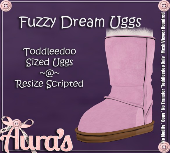 {Aura's} Fuzzy Dream Uggs {Rose} for Toddleedoo