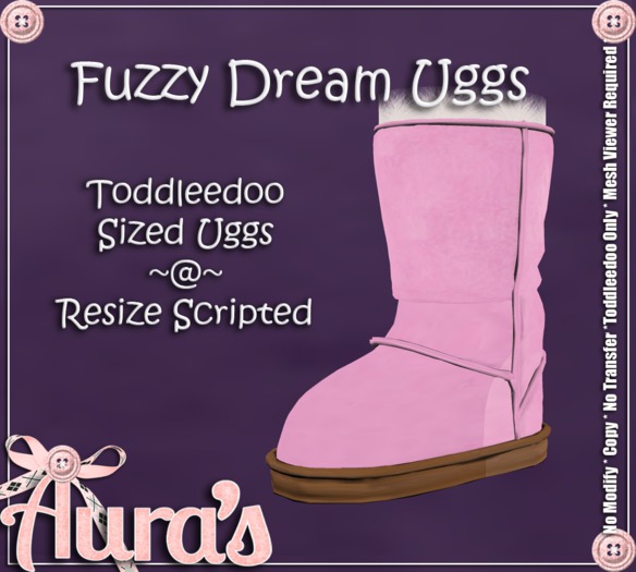{Aura's} Fuzzy Dream Uggs {Bubblegum} for Toddleedoo