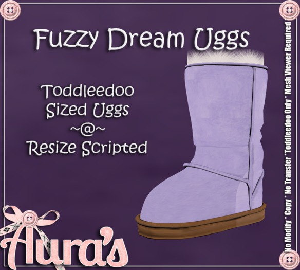 {Aura's} Fuzzy Dream Uggs {Lilac} for Toddleedoo