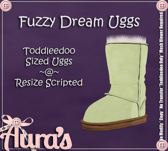 {Aura's} Fuzzy Dream Uggs {Leaf Green} for Toddleedoo