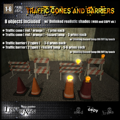 :LOST DAWN: Traffic cones and barriers