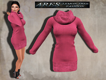 .:[LTR]:. Liz  Hot Pink Roll Neck Dress