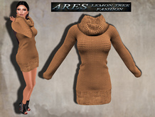 .:[LTR]:. Liz  Warm Brown Roll Neck Dress