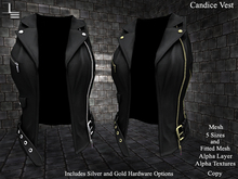 DE Designs - Candice Vest - Black Leather