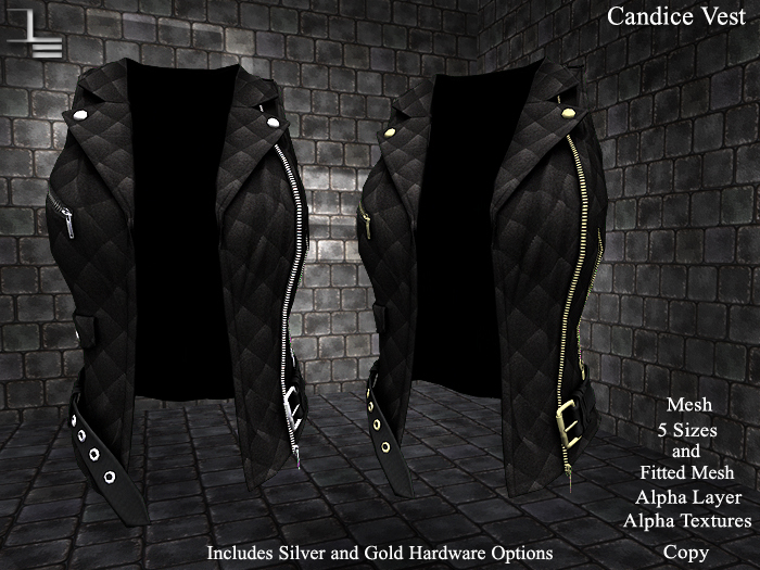 DE Designs - Candice Vest - Black Quilt