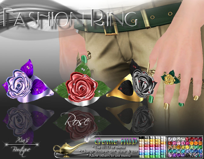 Rose Ring w/ Diamond dew drops