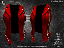 DE Designs - Candice Vest - Red Leather