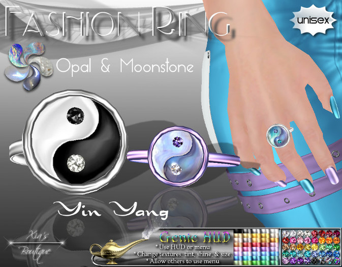 Fashion Ring - Yin Yang Moonstone & Opal