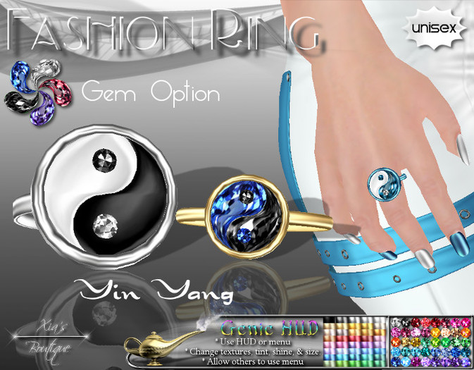 Fashion Ring - Yin Yang Gem