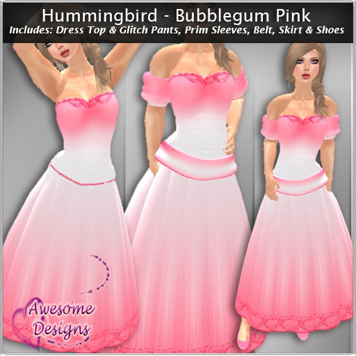 *Awesome Designs Hummingbird Dress In Bubblegum Pink