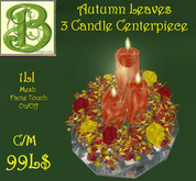 Autumn Leaves 3 Candles, 1 LI, Flame touch On/Off