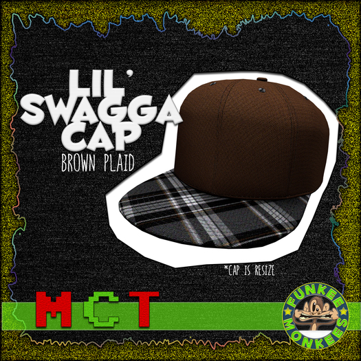 -{fM}- lil swagga cap -brown plaid- [boxed]