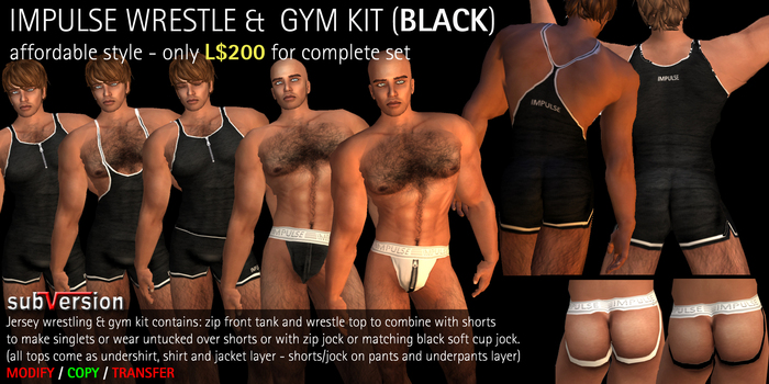 .~ SubVersion ~. IMPULSE WRESTLE & GYM KIT (BLACK)