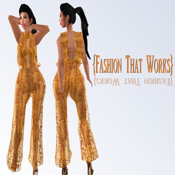 gold lace jumpsuit