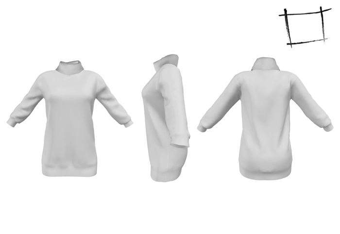 Full Perm Mesh Women's Roll Neck Long Sweater