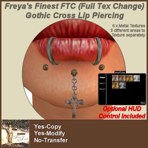 Freya's Finest FTC Gothic Cross Lip Ring