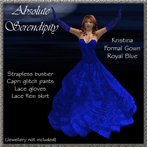 Second Life Marketplace - *AS* Kristina Formal Lace Gown Royal Blue