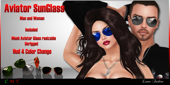 -Lamu Fashion-Aviator Sunglass Womand and Man*Hud 4 Color Change !DISCOUNT!
