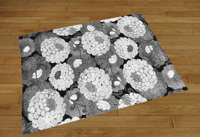 Mesh Rug v2 Grey White Floral