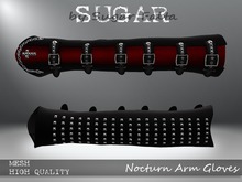 SUGAR - Nocturn Arm Gloves - BLACK w RED Accent