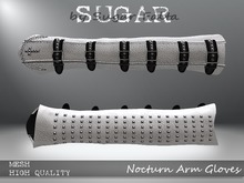 SUGAR - Nocturn Arm Gloves - WHITE w BLACK straps