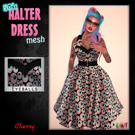 [CheRRy] - 50's Halter Dress - Eyeballs