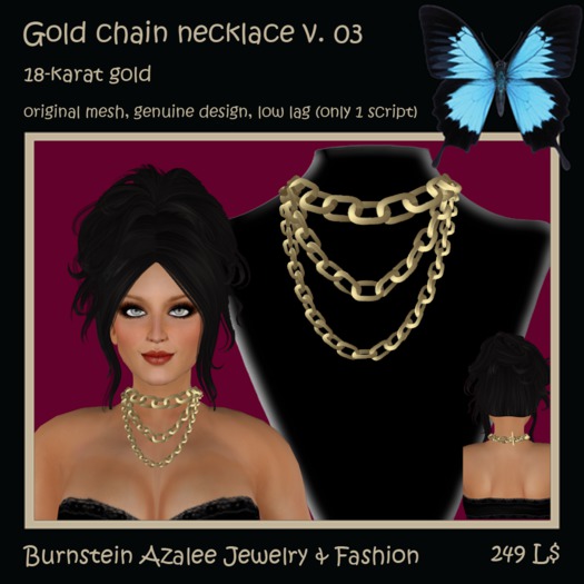 Gold chain necklace v. 03