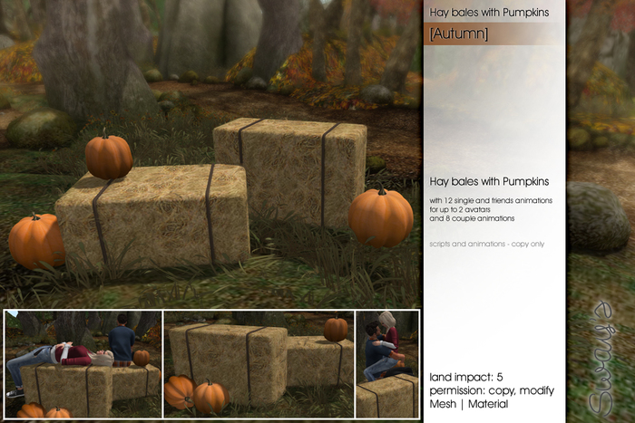 Sway's [Autumn] Hay bales with Pumpkins