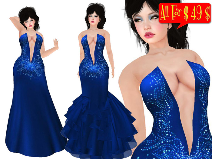 All for $49$ - Victoria - Mesh Dress - Blue