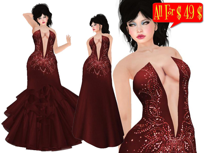 All for $49$ - Victoria - Mesh Dress - Red