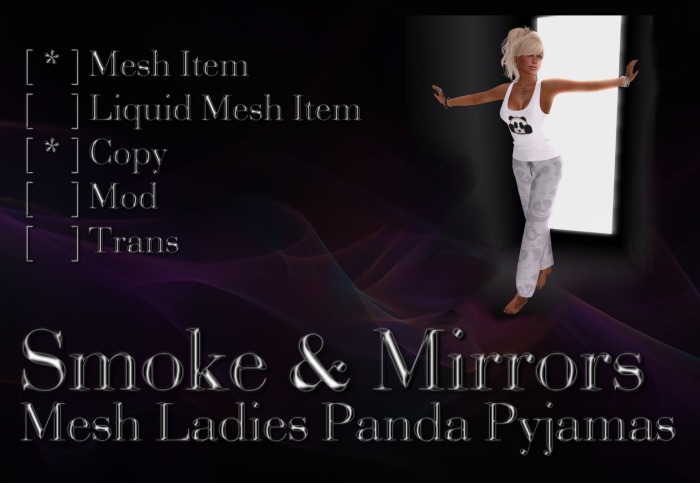 ::S&M:: Mesh Ladies Panda Pyjamas