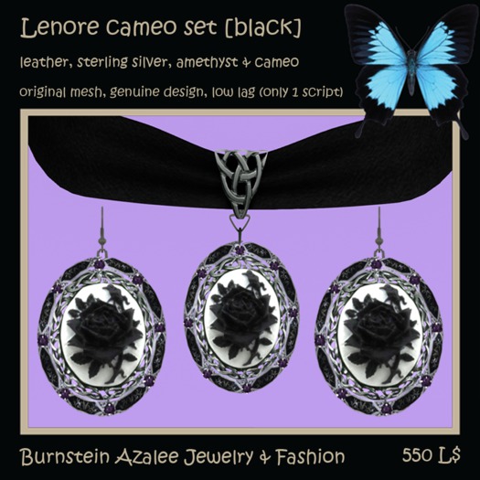 Lenore cameo set [black]