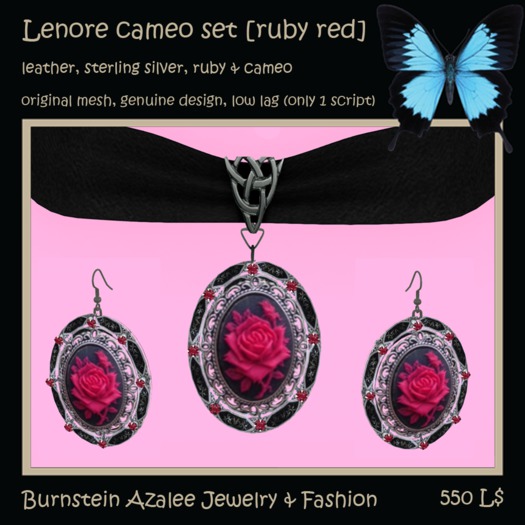 Lenore cameo set [ruby red]