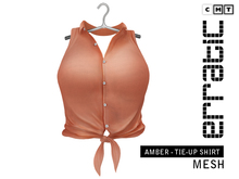 erratic / amber - tie-up shirt / coral