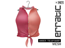 erratic / amber - tie-up shirt / pink colorblock