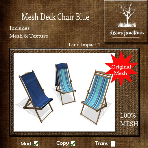 DJ - Mesh Deck Chair Blue